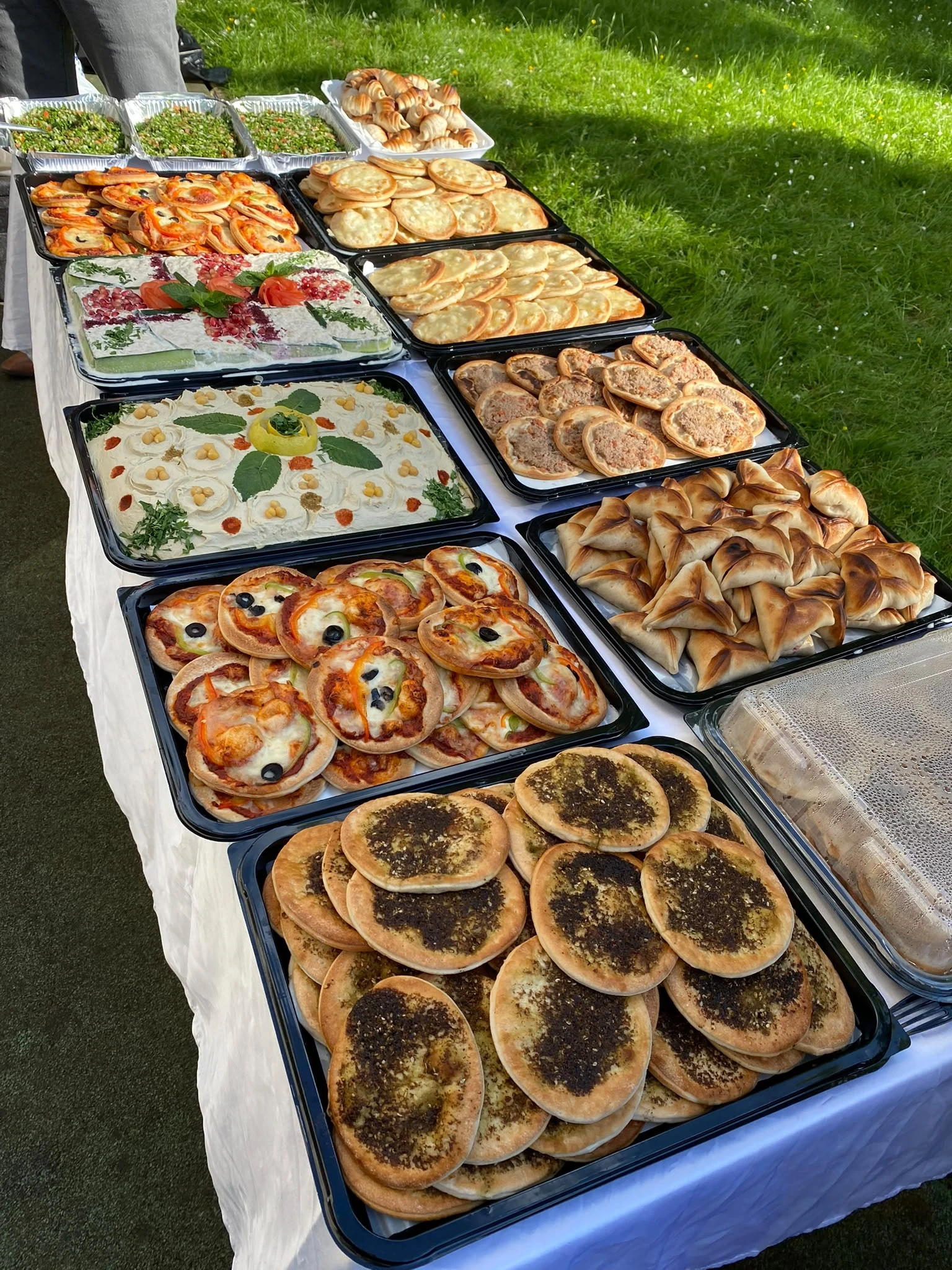 A large David's Deli catering spread