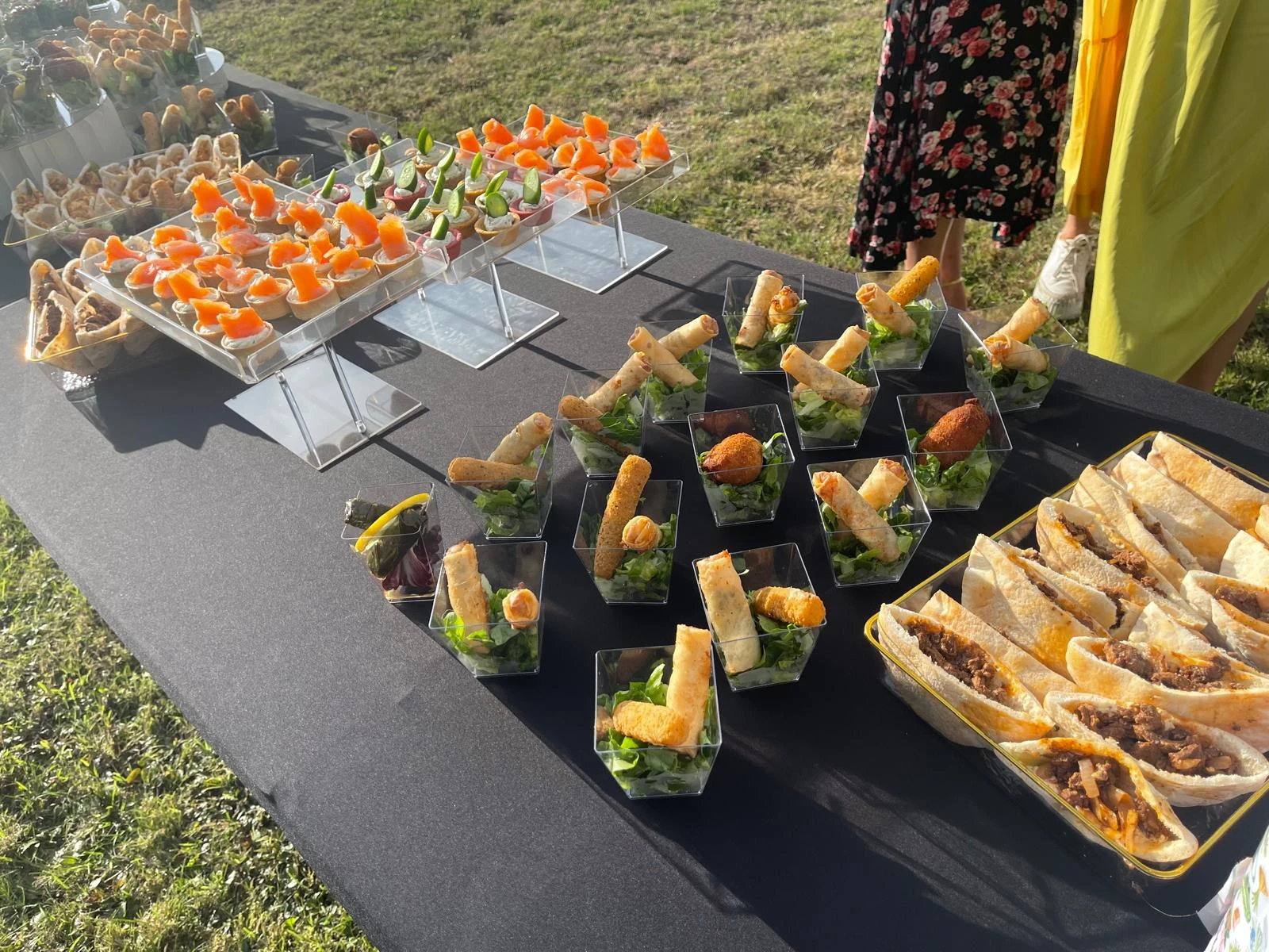 David's Deli canapés at an outdoor catering event