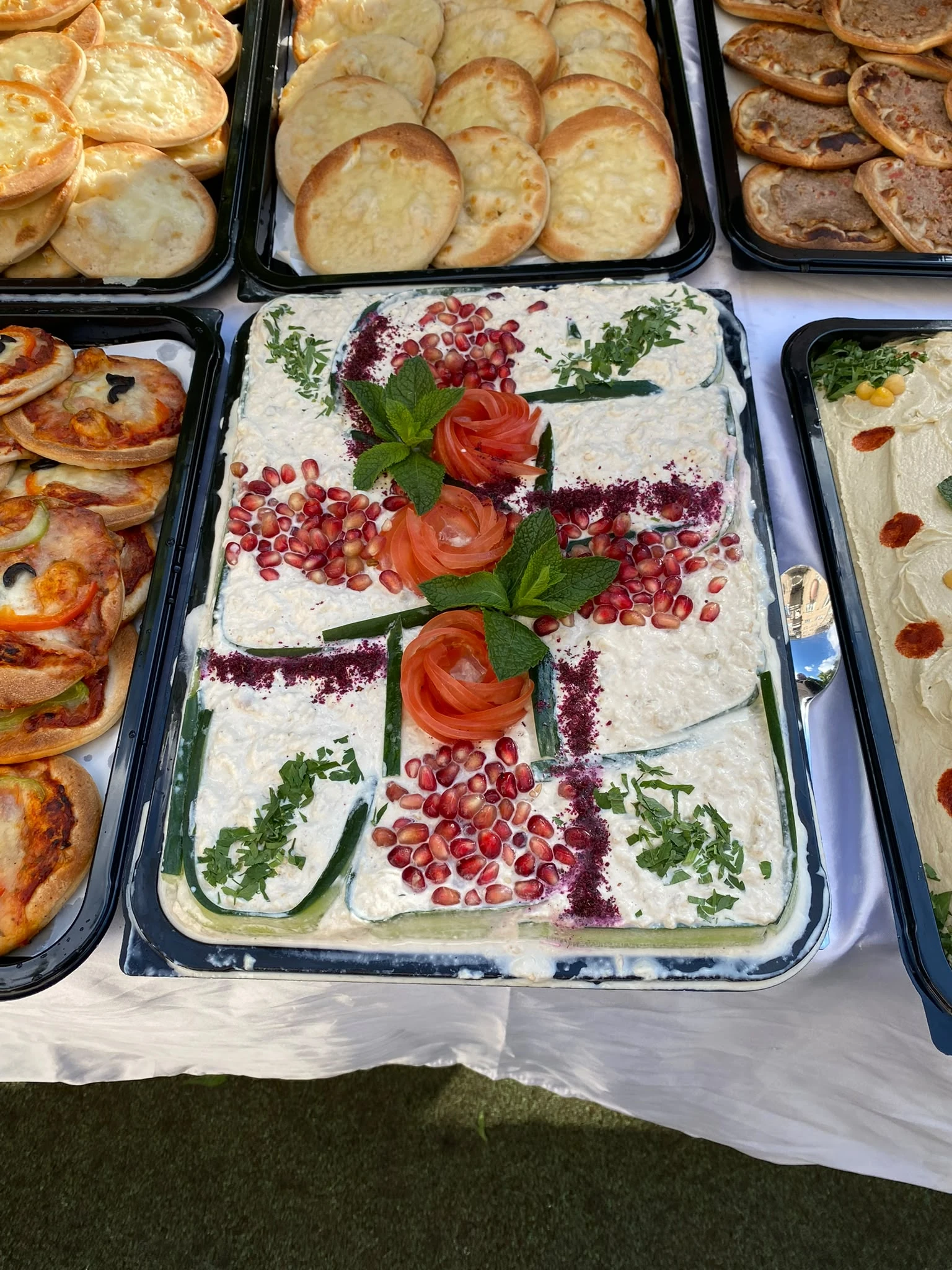 A decorated cold mezze catering tray